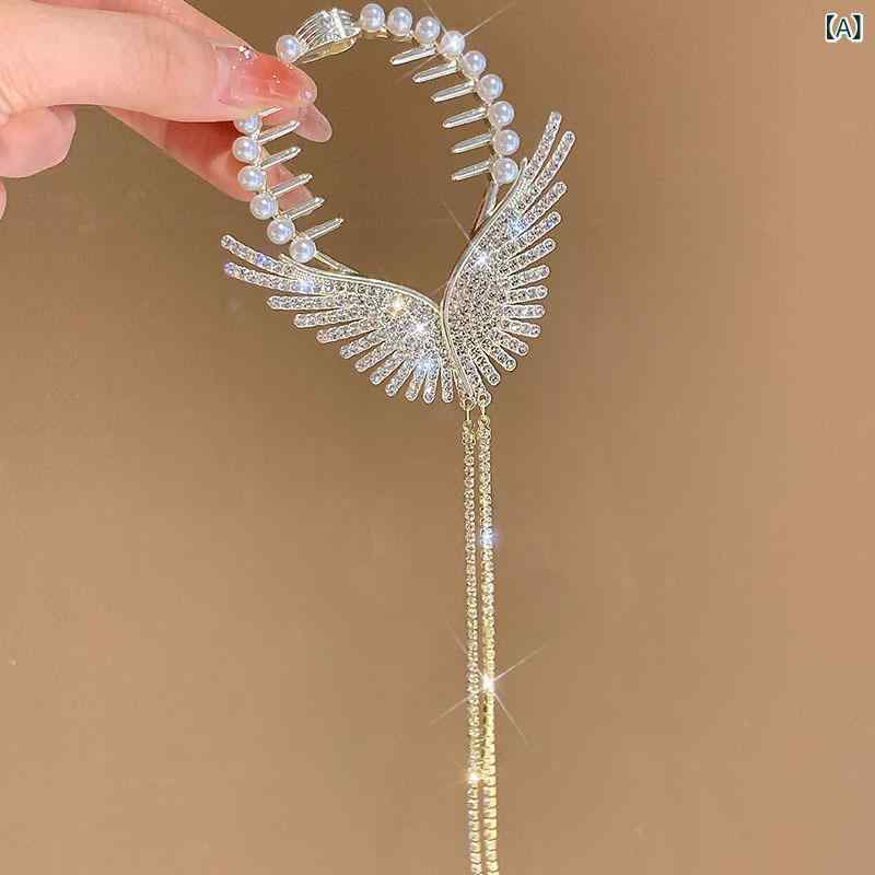 ヘアクリップ レディース 水钻 金色 銀色 蝶 花 翅膀 花柄 ラン花 蘭花 鹿角 猫耳 ...