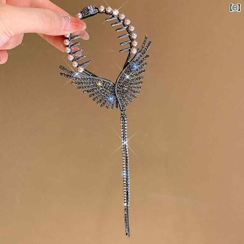 ヘアクリップ レディース 水钻 金色 銀色 蝶 花 翅膀 花柄 ラン花 蘭花 鹿角 猫耳 ...