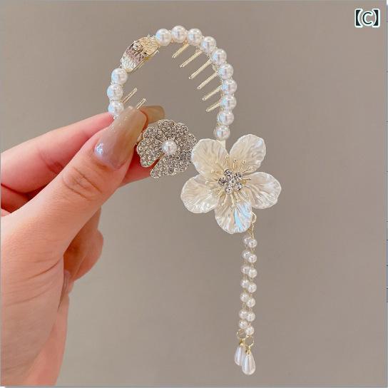 ヘアクリップ レディース 水钻 金色 銀色 蝶 花 翅膀 花柄 ラン花 蘭花 鹿角 猫耳 ...
