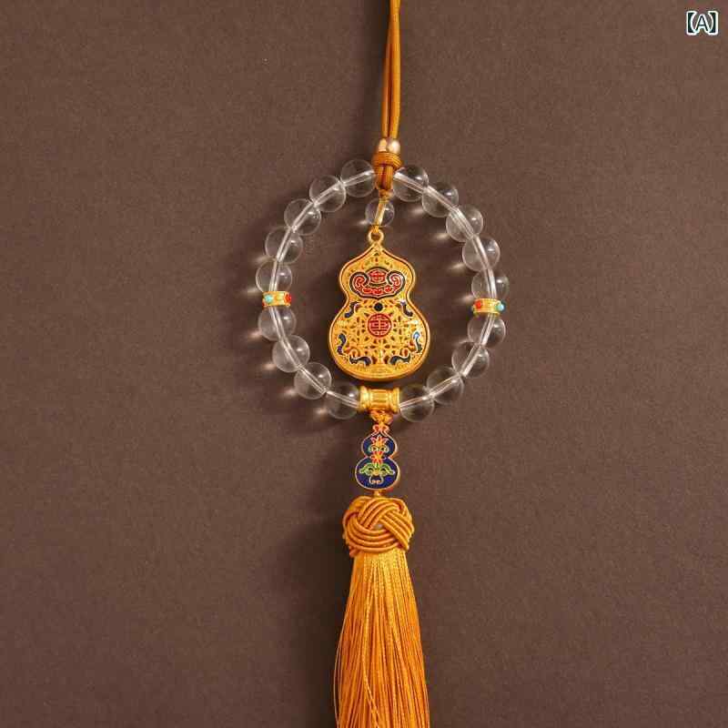 車載 吊り下げ 飾り 合金 風車 吊飾 ロータス コンパス 八宝 デザイン 開口加工 葫芦 金色 流蘇 墨緑 銀色 五福 招き猫 風水 インテリア アクセサリー ラッキーアイテム 秋冬 車内飾り