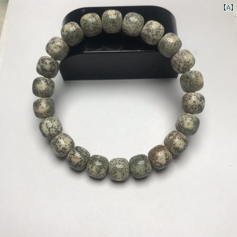 Other - 手串 男女用 菩提子 星月菩提 糯灰 糯白 青花瓷 9mm 10mm 11mm 灰色 白色 冬 アクセサリー ブレスレット ナチュラルストーン 普段使い ラッキーアイテム