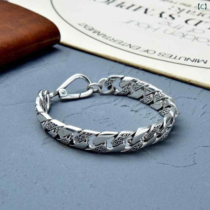 メンズ 手首アクセサリー 藤蔓柄 ブレスレット ユニセックス 幅12mm 銅製 電気メッ...