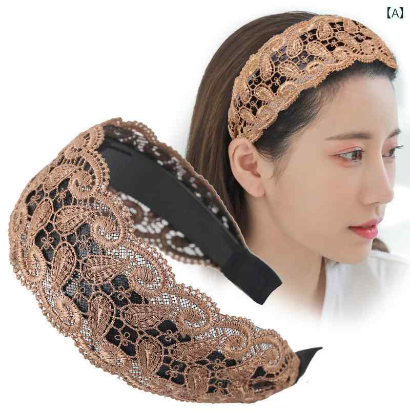 ヘアアクセサリー 女性用 ワイドレース 歯付き 防滑 気質 シンプル 発箍 かわいい 頭箍 洗顔用 束髪 ゴム 日韓風 清新 甘め 葉柄 花柄 布製 手作り 夏 接触冷感 軽量 通勤 普段使い