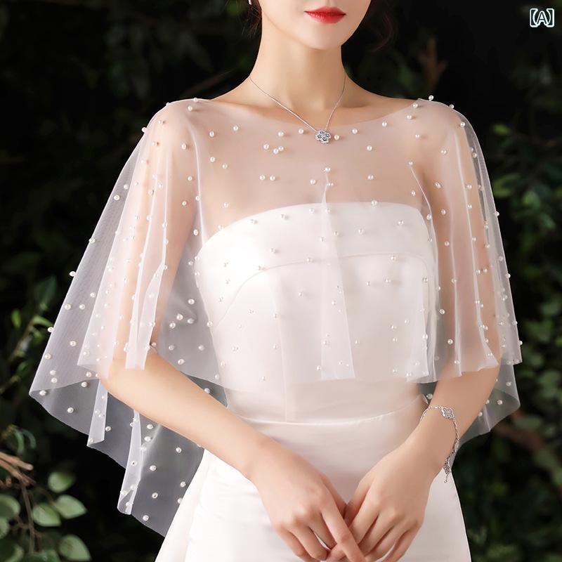 ・対象: 女性・主な素材: ポリエステル・スタイル: ファッション・柄: 単色・機能: 装飾・加工方法: タイダイ・流行要素: ジルコニア装飾・款式: プルオーバーポンチョ・幅: 35cm・カラー展開: ホワイトパール、ホワイトパールジルコニア、ホワイトパールエッジ