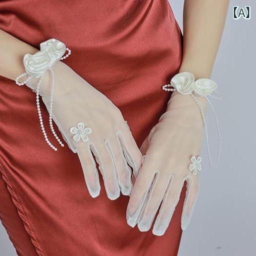 ・性別: 女性・用途: 装飾・素材: 網紗・タイプ: 短め分指・スタイル: ファッションOL