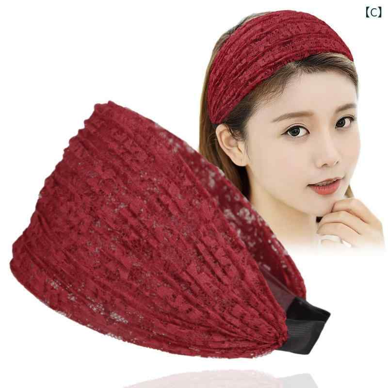 ヘアアクセサリー レディース 韓国風 シンプル ワイドエッジ ヘアバンド 気質 発卡 レース 歯付き 滑り止め 布製 ブラック コーヒー ワインレッド ベージュ ネイビー ピンク グレー 秋 かわいい 清新 甘め 日常使い 手作り 3
