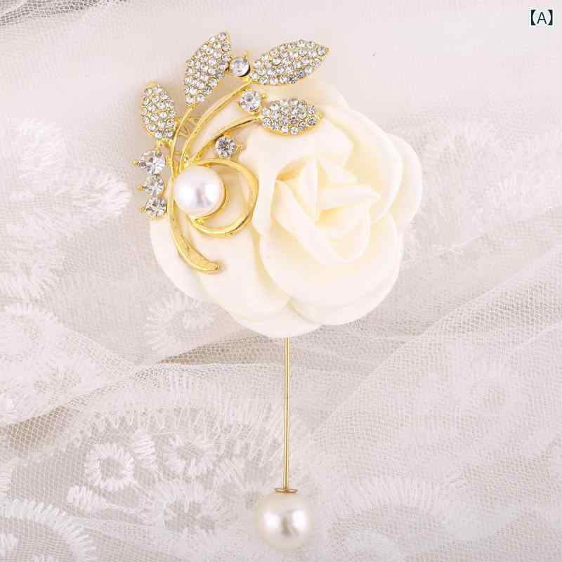 ・素材: 布・スタイル: 韓国・カラー展開: ミルク色・仕様: 胸花 5cm×10cm (10g)、手首花 6cm×7cm (20g)、セット・使用シーン: 結婚式、式典、ビジネス宴会、ステージ