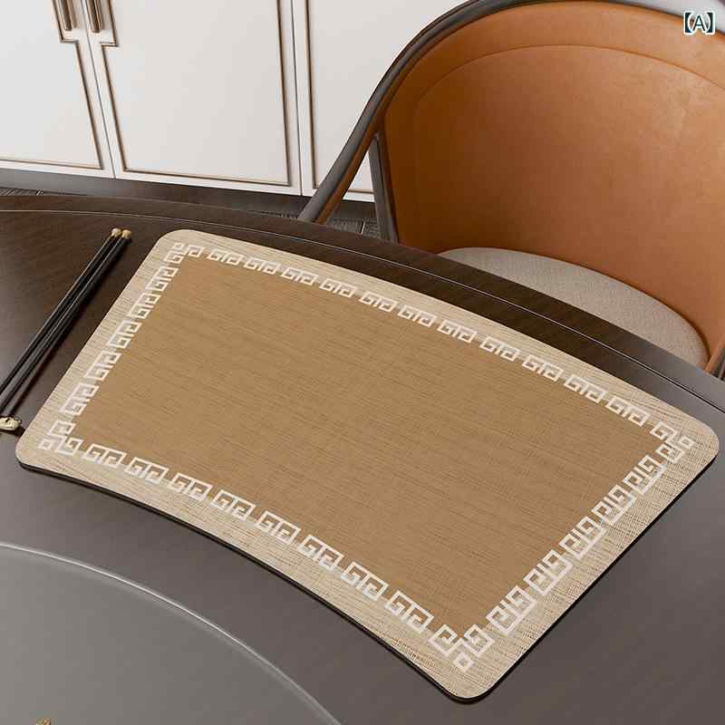 Table Runners - 扇形 食事用 テーブル マット 隔熱 防水 防油 防汚 PVC 長方形 免洗 かわいい デザイン キャメル グレー ブルー グリーン 29x46cm 通年使用 キッチン ダイニング 普段使い