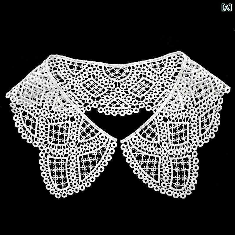 Other - レディース キッズ 刺繍 花柄 フリル 襟 偽物 偽襟 レース 切り替え デザイン 装飾 アクセサリー 再生繊維 軽量 通勤 普段使い 部屋着 DIY 手作り かわいい 華やか 春夏 秋冬