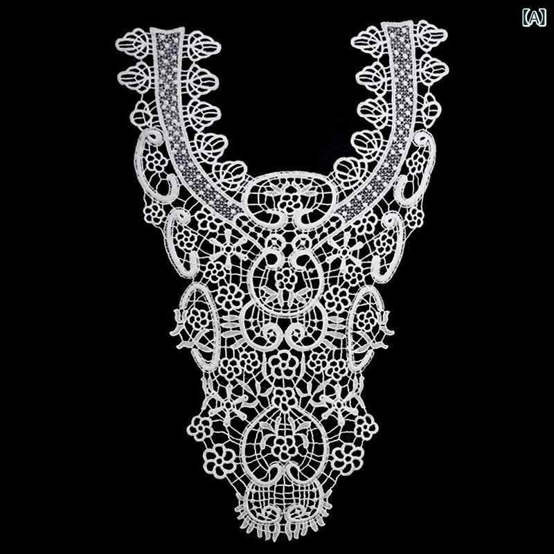 フェイクカラー レディース レース刺繍 胸花 リボン 花飾り 牛乳シルク 再生繊維 ホワイト 花柄 フリル 装飾 アクセサリー ドレス ワンピース フォーマル 普段使い 切り替え デザイン 軽量 通年
