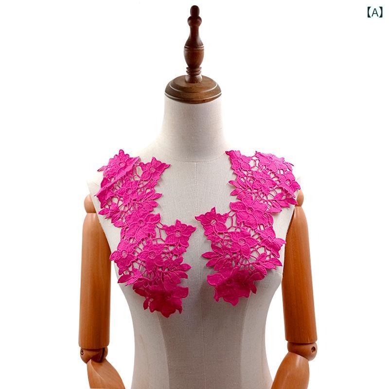 レース 布 刺繍 花柄 モチーフ ピンク系 メンズ レディース 子供用 ドレス 服飾 アクセサリー DIY 手芸 素材 接触冷感 再生繊維 水溶性 レース 刺繍 レース 花飾り 透かし柄 切り替え かわいい 普段使い 通勤用 アウトドア