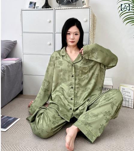 樂天商城 - パジャマ レディース 春秋 接触冷感 ルームウェア セット 女性用 大きいサイズ ゆったり 100kg対応 赤 緑 ポリエステル 涼しい 吸湿速乾 シンプル カジュアル ホームウェア 寝間着 ルームパンツ トップス