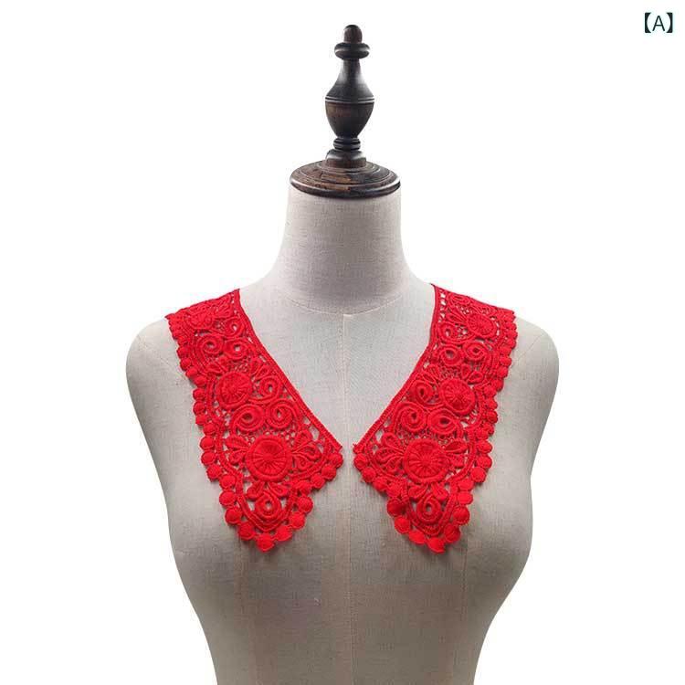 レース フリル 襟 花柄 刺繍 切り替え デザイン 接触冷感 再生繊維 トップス ワンピース 子供服 配飾 DIY 花辺 生地 赤 ブルー ネイビー ベージュ ブラック ホワイト ピンク系 パープル ベージュ系 かわいい 軽量 伸縮性