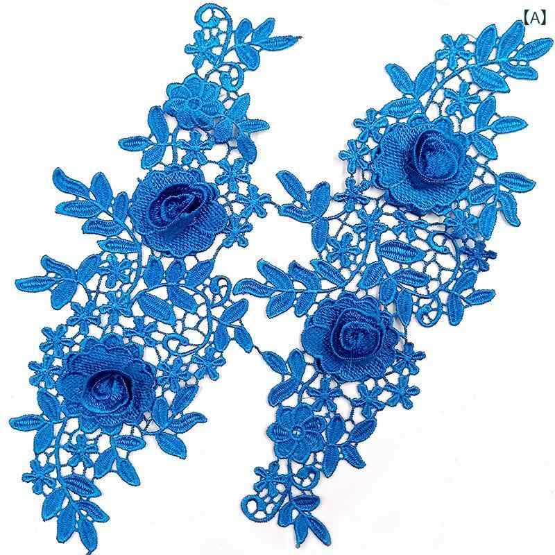 刺繍レース 立体刺繍 対花柄 涤光丝 レース 刺繍花 切り替え 花柄 布 服飾用 手芸素材 服飾刺繍 布花 レース生地 服飾アクセサリー ブルー ブラウン ゴールド グリーン ネイビー カーキ ブラック ベージュ ピンク 赤 アイボリー ダークグリーン