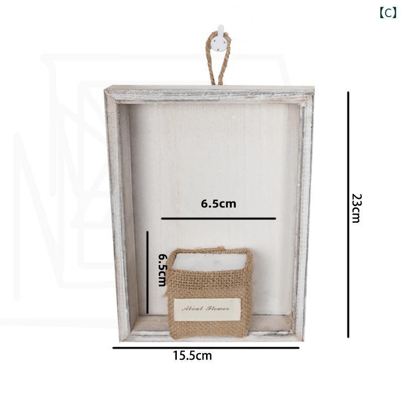 壁掛け 花瓶 相フレーム 木工芸 壁掛け インテリア 実木 松木 田園風 焼き色 ヴィ...