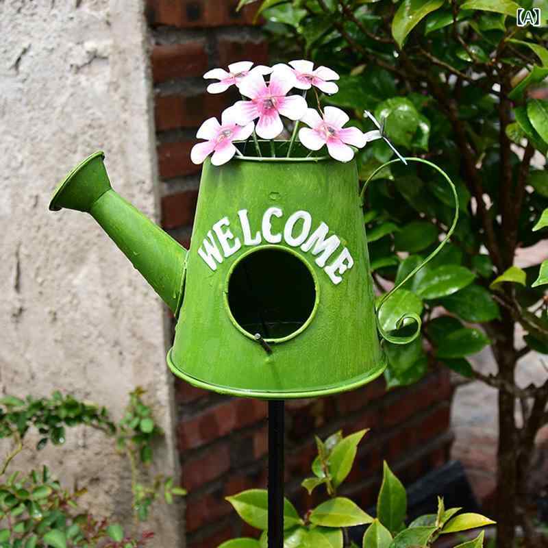 庭園 装飾 水差し 花瓶 植物 ツタ 支柱 支え 太陽光 LED ライト 鉄製 庭 ベランダ ...