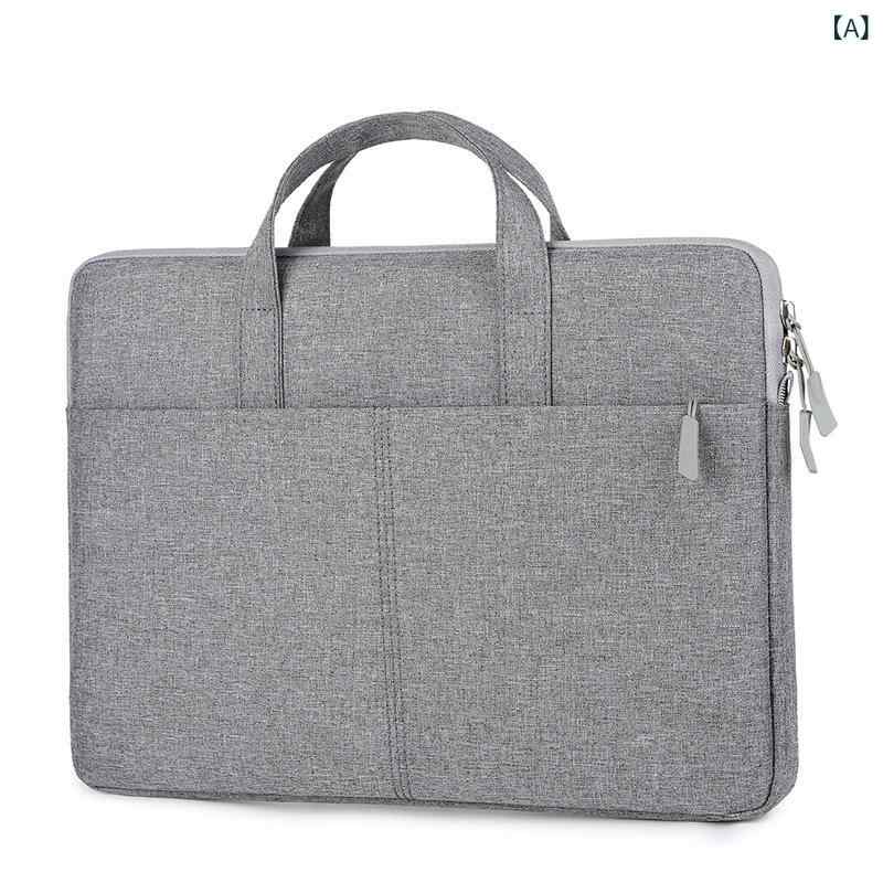 乐天商城 - ノートPC ケース 鞄 男女兼用 防水 耐磨 軽量 牛津布 13 14インチ 15インチ 16インチ 単肩 ショルダー グレー ブラック ブルー ピンク 肩紐付き 都市 シンプル 純色 ポリエステル裏地 ステッチ 秋冬