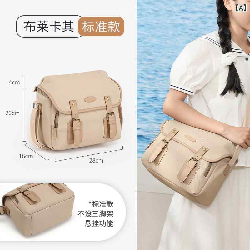 カメラバッグ カメラケース 収納バッグ 単肩 保護ケース ミラーレス カメラ用 レンズケース PU素材 男女兼用 家用収納 米色 ブルー 春季 軽量 耐久性 通勤 旅行 日常使い