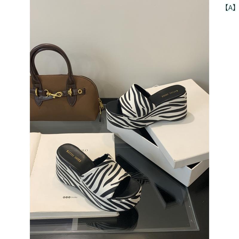 レディース 厚底 防水台 一字 ヒョウ柄 工字型 拖鞋 女性用 分趾 かわいい 春夏 西施绒 ブラック ホワイト ブラウン 矮個子 対応 軽量 伸縮性 ファッション 普段使い カジュアル スニーカータイプ 室内履き 屋外履き