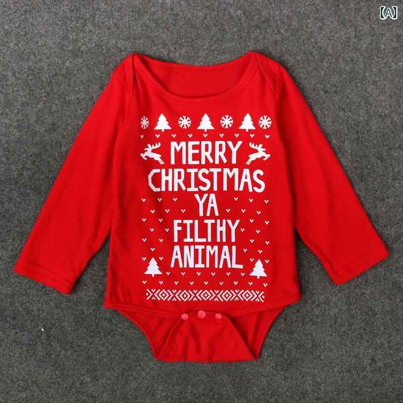 Dresses - ベビー ロンパース 男女児用 綿 長袖 クリスマス 赤 緑 春秋 トップス セットアップ 伸縮性 柔らかい 部屋着 普段使い 通園 赤ちゃん服