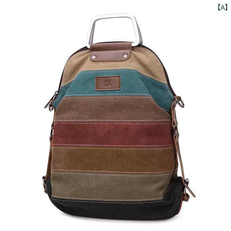 斜めがけバッグ 女性用 帆布 キャンバス 中型 大容量 3way バックパック ショルダ...
