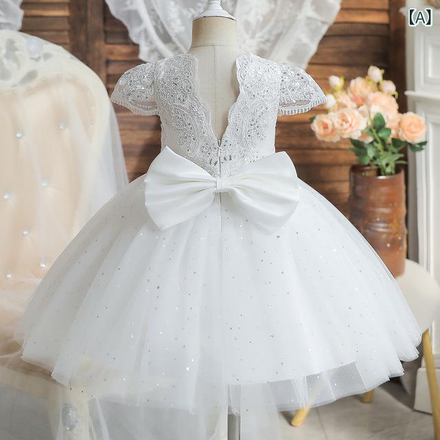 女児 女の子 キッズ 子供用 礼服 ドレス プリンセスドレス 蓬蓬スカート チュールスカート フレアスカート お姫様ドレス 誕生日用 パーティードレス 宴会ドレス ステージ衣装 舞台服 女児パーティードレス プリンセススタイル かわいい 蝶結びデザイン
