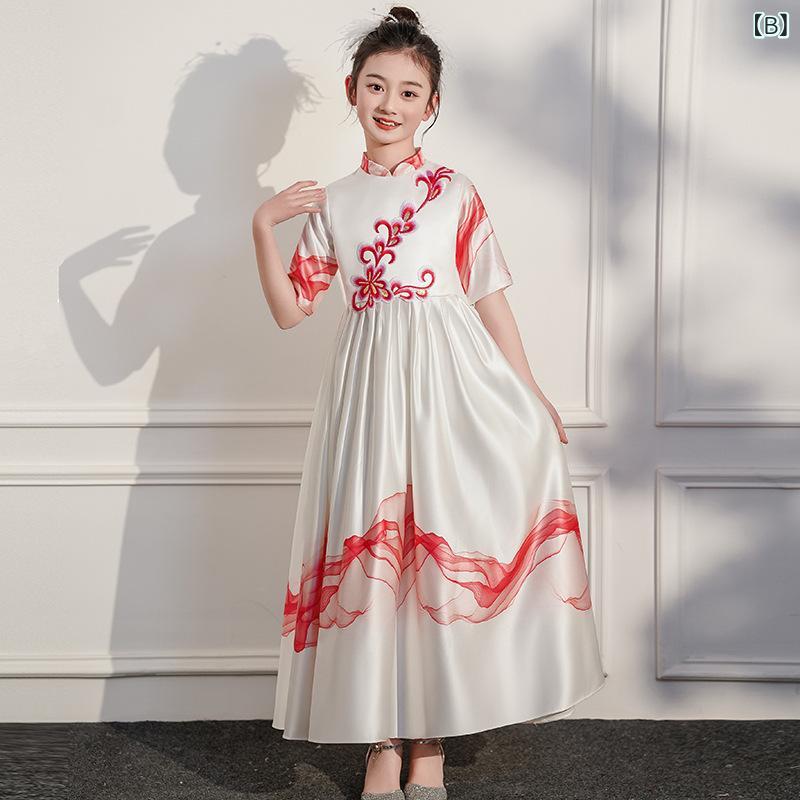女児用 礼服 演出服 演奏服 古筝 民楽 ダンス 合唱 英倫風 女の子 子供 中小童 ポ...