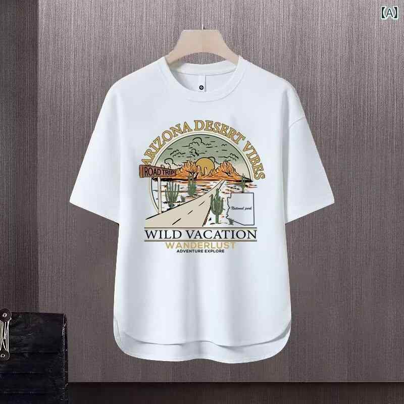 樂天商城 - Tシャツ メンズ 短袖 トップス ヒップホップ ストリートファッション 丸首 インナー 夏 純色 プリント カードプリント ポリエステル 合体型 透気性 耐摩耗 吸湿速乾 日常使い 白色 グレー ブラック 赤 ベージュ 緑 ダークブラウン 青少年向け