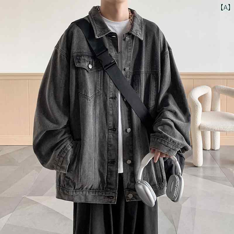 ・カテゴリ: ジャケット・スタイル: 韓国・対象: メンズ・対象年齢: 18-24歳・ネックライン: ラペル・フィット: ルーズ・フロント: シングルブレスト・厚み: 普通・柄: 無地・主素材: デニム・素材組成: コットン43.9%、ポリエステル41.5%、レーヨン14.6%・裏地: コットン41.1%、ポリエステル31.8%、レーヨン27.1%・用途: 日常・ディテール: コントラストカラー・裾: ストレート・加工: ノーアイロン・着丈: 標準・ポケット: サイドポケット・着こなし: アウター・袖丈: 長袖・袖型: ストレート・カラー展開: グレー、ブラック、ブルー・サイズ展開: M、L、XL、XXL、3XL