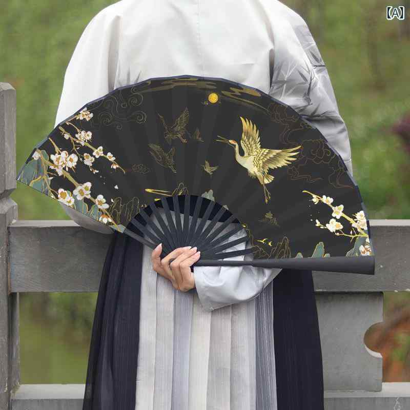 ・カテゴリ: 扇子・スタイル: モダンシンプル・主な素材: 竹・カラー展開: 金鶴、青龍、山河、黒龍、天狐、白龍、蛟龍、霊龍、白鶴、仙鹿、金竹、次折・タイプ: 古風双面扇