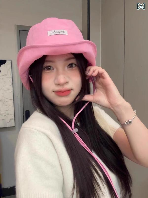 For Women - フィッシャーマン 帽子 レディース 春夏 変形 バッグ 付き 折りたたみ 韓国風 かわいい 透気性 ポリエステル 短檐 丸頂 屋外 遮陽 防晒 ブルー ライトイエロー ピンク系 ベージュ ミントグリーン ブラック