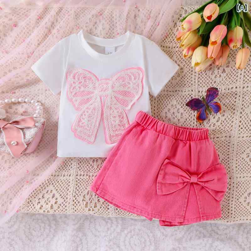 女児 キッズ レディース 女の子 春夏 夏 セットアップ 2点セット 短袖 Tシャツ ト...