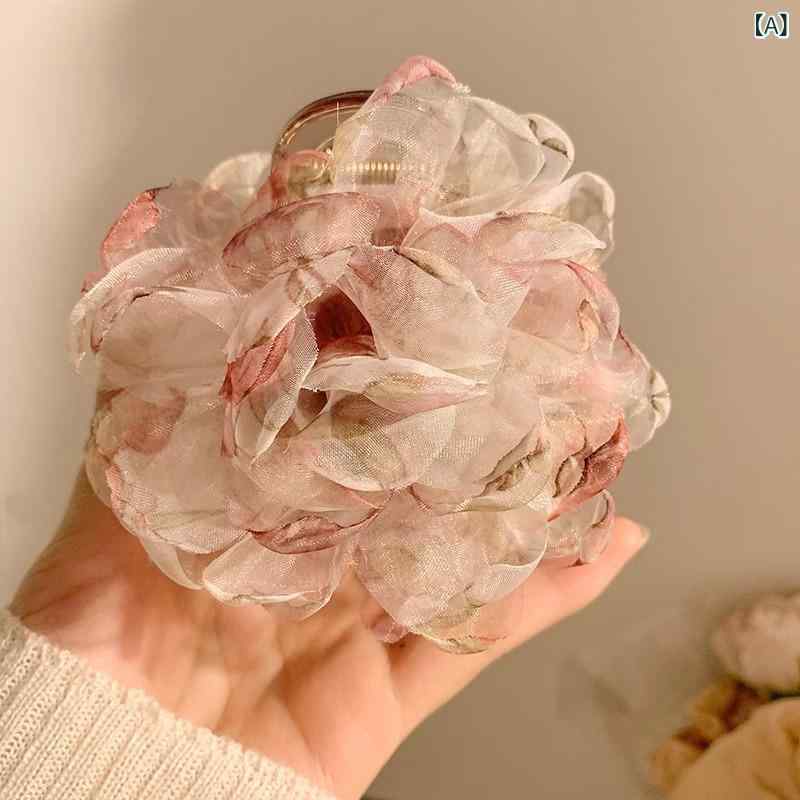 ・カテゴリ: ヘアアクセサリー・スタイル: スイート・主な素材: プラスチック/樹脂・タイプ: バナナクリップ 大型・カラー展開: 赤、黒、青・流行要素: フラワー・対象: 女性