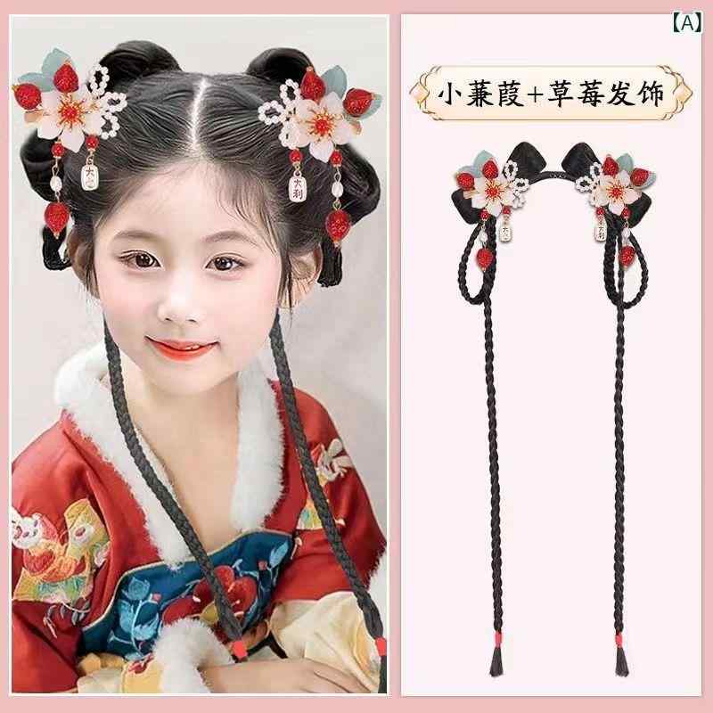 漢服 ウィッグ セット 馬尾 発包 発簪 ヘアアクセサリー ディスクアップ かんざし ...