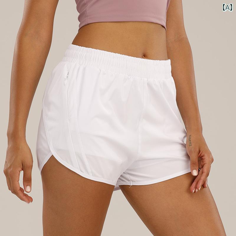 Ladies Wear - レディース ヨガ ショーツ 透気性 防走光 伸縮性 吸湿速乾 接触冷感 綿混紡 アスレジャー ブラック ホワイト ピンク グリーン グレー ネイビー ランニング フィットネス ダンス 夏 春夏