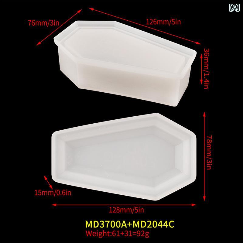 シリコン 模具 棺桶 収納 ボックス 万聖節 飾り ハロウィン デコレーション DIY 水晶 樹脂 クラフト 収納ケース 蓋付き 不規則 形状 現代 シンプル