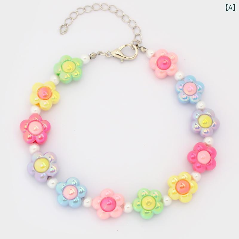 Rakuten - 犬用 首輪 ネックレス かわいい ハート柄 糖果色 プラスチック製 ペットアクセサリー ヒップホップスタイル 通年使用 マルチカラー 軽量 ユニセックス