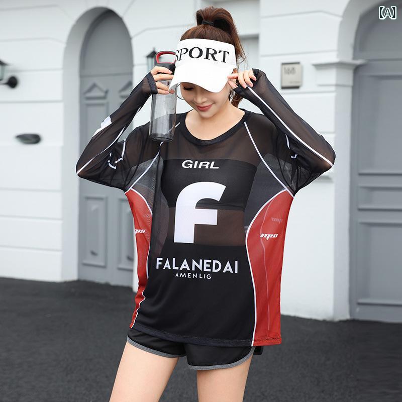 女性用 スポーツウェア セット 半袖 切り替え 網目 トップス 短パン 透気性 速乾 伸縮性 軽量 ブラック 遮肚 ゆったり フィットネス ランニング テニス ヨガ 普段使い 涤纶 氨纶 室内外