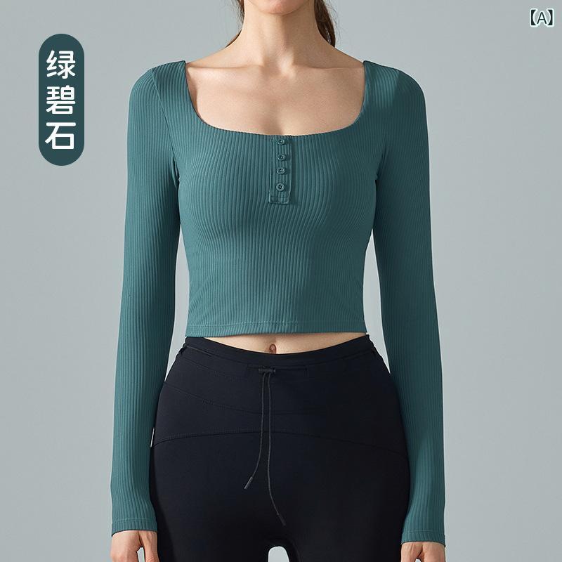 Ladies Wear - レディース ヨガトップス 長袖 収腰 ロング丈 伸縮性 接触冷感 ニット 再生繊維 ニット生地 ジャージ ピラティス フィットネス ランニング ダンス ハイウエスト スリム グリーン ピンク ベージュ ホワイト ブラック 通勤 ジム 部屋着 アウトドア