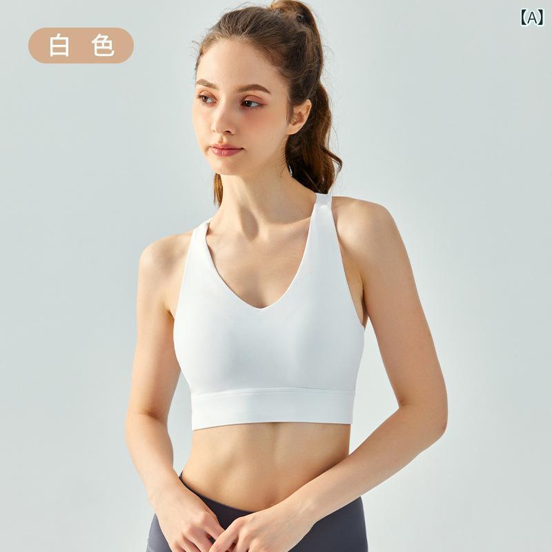 スポーツブラ レディース ヨガ フィットネス ハイウエスト Y字バック 美背 切り替え 伸縮性 透気性 接触冷感 軽量 吸湿速乾 白色 桃色 ブラウン ブラック 春夏