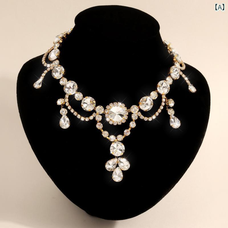 Paraiba - ヘッドアクセサリー 女性用 フラワーモチーフ フリンジ ドロップ 額飾り 眉心チェーン 頭飾り 水晶 ラインストーン ゴールド シルバー 民族風 宮廷風 異国情調 シンプル 欧米スタイル ウェディング 誕生日 記念 日 ギフト 高級感