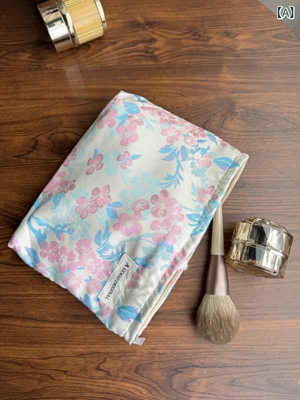 化粧ポーチ 女性用 花柄 花卉 花朵 プリント 収納袋 洗顔ポーチ トイレタリーバッグ ハンドバッグ インナーバッグ キャンバス ポリエステル 帆布 裏地 ブルー ピンク系 梅色 大きめ 秋 家用 外出 旅行 かわいい 軽量 普段使い