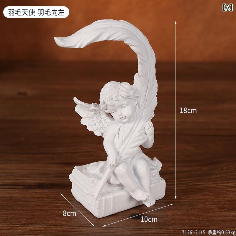 北欧風 復古 羽毛 天使 置物 樹脂製 インテリア 装飾品 欧風 ロマンチック ギフト ...