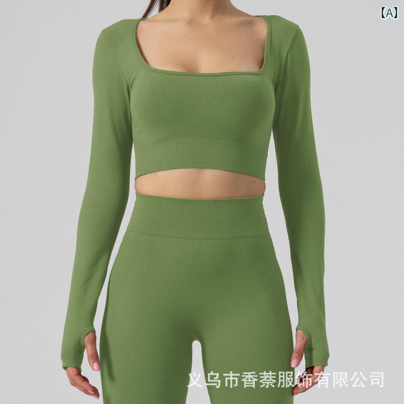 Ladies Wear - レディース ヨガウェア セット 無縫 超強伸縮 ナイロン混紡 接触冷感 クロススポーツブラ 細ストラップブラ ヒップアップ ショートパンツ タイトフィット 軍緑 ブラック ブラウン パープル ワインレッド 通年 ランニング フィットネス ダンス アウトド