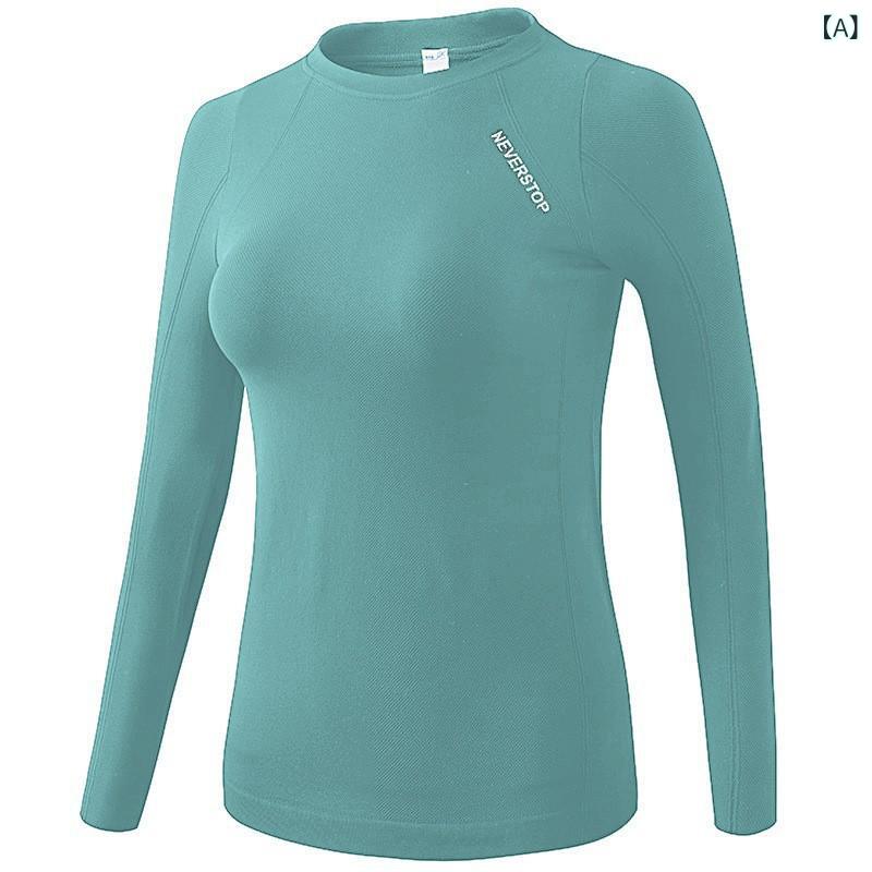 Ladies Wear - 長袖トップス 女性用 スリムフィット ヨガウェア 伸縮性 吸湿速乾 接触冷感 秋冬 ランニング フィットネス ダンス 緑 黒 焦糖色 ブルー パープル ワインレッド ピンク 化繊混紡 ポリエステル アウトドア 室内運動 タイトシルエット
