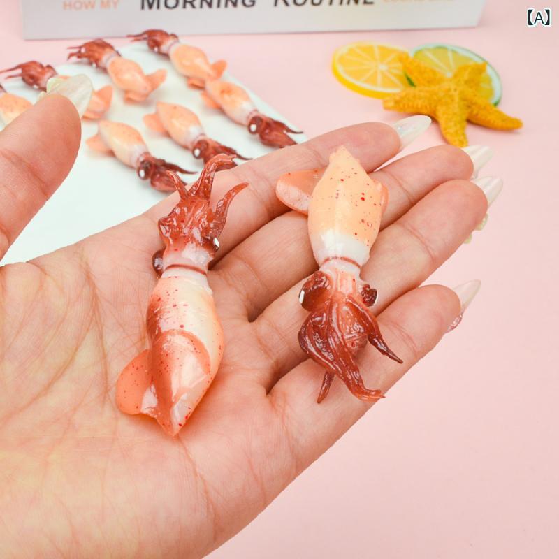 キーホルダー ミニチュア フード 海鮮 イカ 食品サンプル おもちゃ ミニ キーリン...