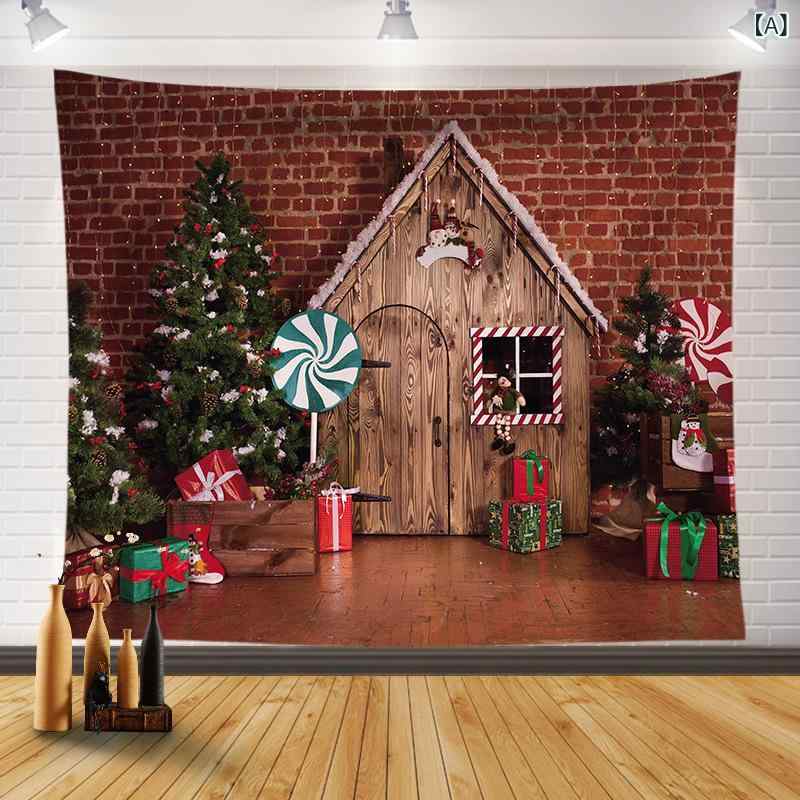 クリスマス タペストリー 掛布 壁掛け インテリア 飾り 居間 寝室 フリース ポリエステル 長方形 洗濯機可 美式 クリスマス パーティー 背景布 クリスマスツリー 花柄 モフモフ 室内装飾