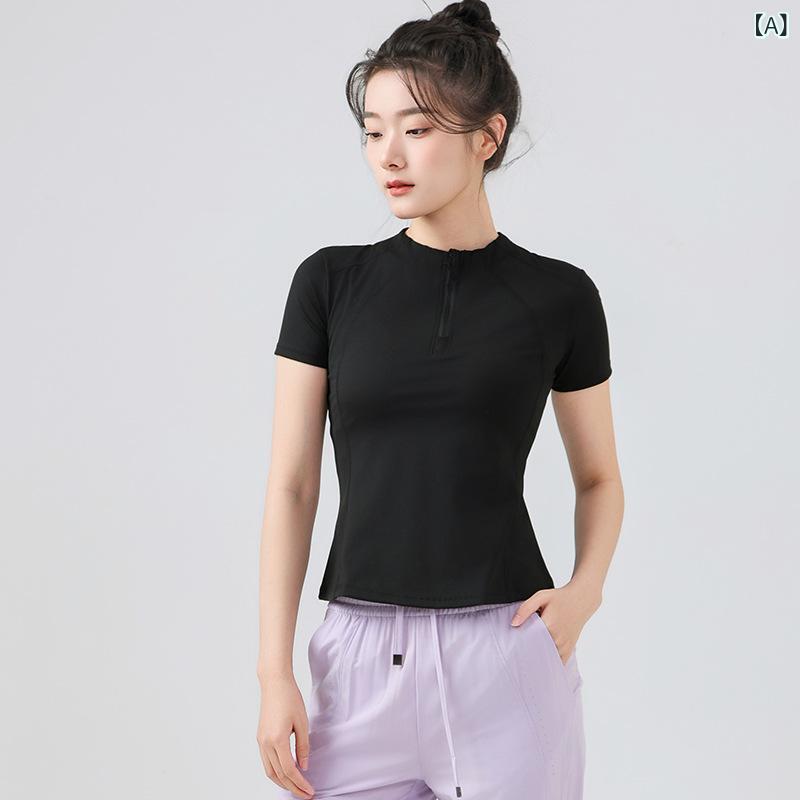 レディース Tシャツ 夏 トップス 短袖 透気性 伸縮性 タイトフィット スリム フィ...