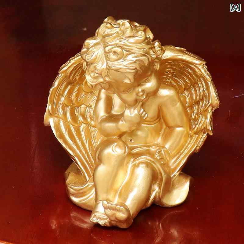 樹脂 天使 フィギュア デスク 置物 インテリア 装飾品 彫像 レトロ ヴィンテージ ...