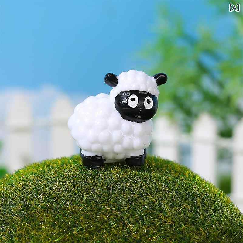 置物 ミニチュア 牧場 動物 ヒツジ ヒヨコ 農夫 樹脂 工芸品 ガーデニング DIY ジオラマ ドールハウス 箱庭 かわいい インテリア 装飾 オーナメント